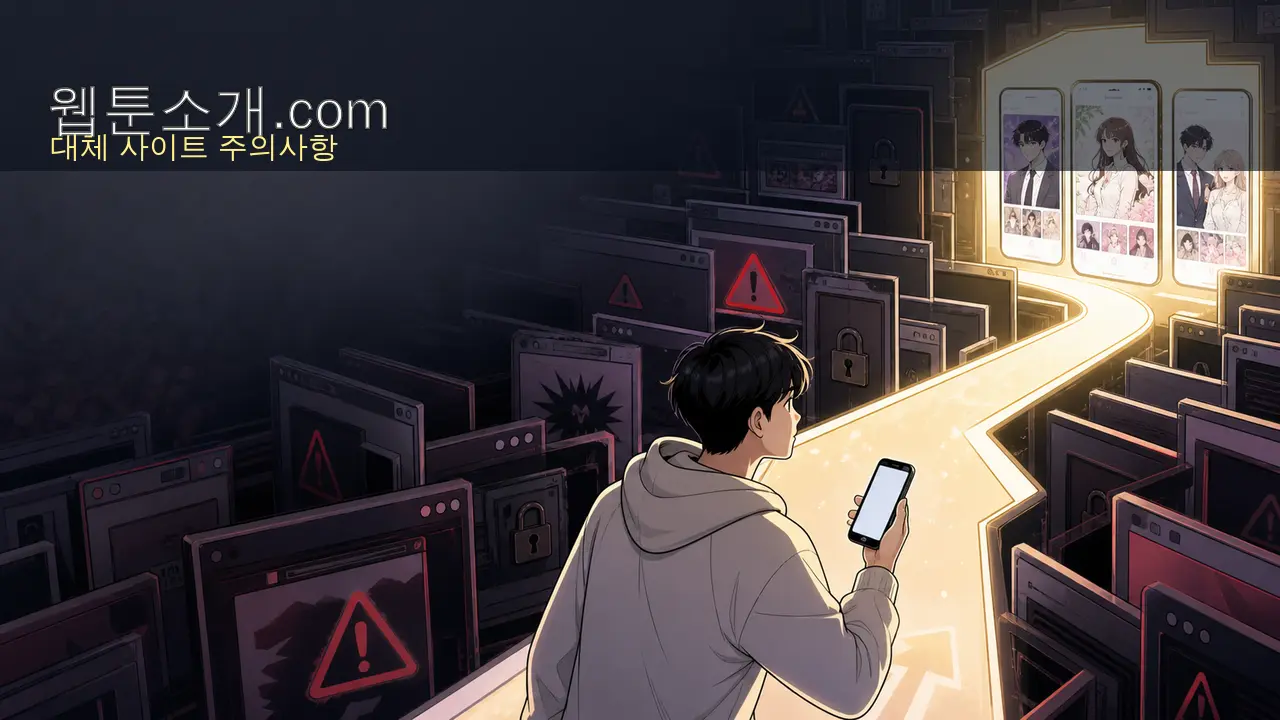 웹툰소개.com 대체 사이트 주의사항 이미지